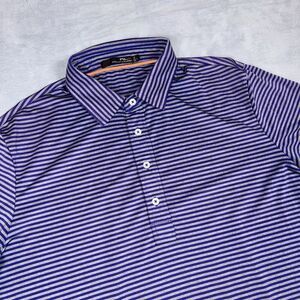 RLX Ralph Lauren Golf Polo Shirt Men’s Size Large Royal Blue Gray Striped